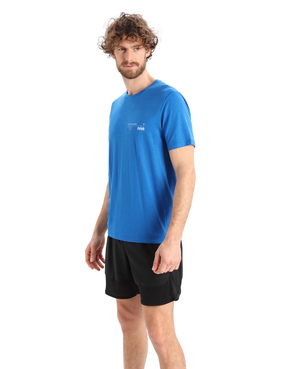 Lazurite Icebreaker Merino Tech Lite II Short Sleeve Alpine Zone Men's T Shirts | AU 1177OKIR